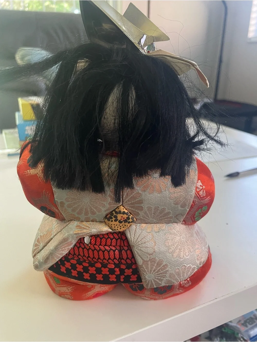 Traditional Japanese Doll in Red and Gold - Kids Toys